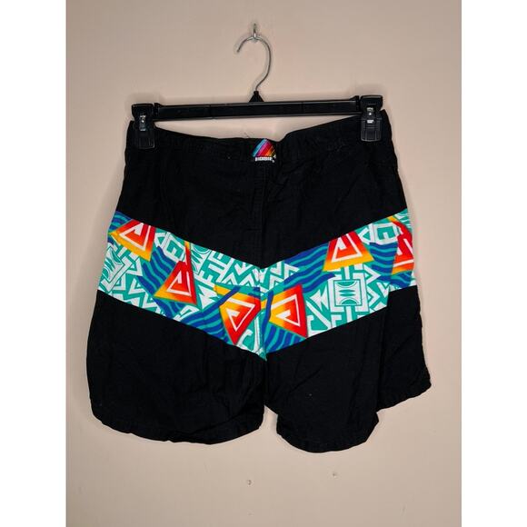 Vintage 80s 90s HOBIE Mens Geometric Board Shorts Swim Trunks Size 33 - Picture 5 of 10